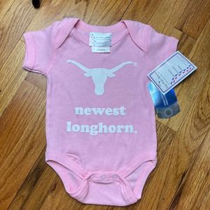 NWT Newest texas longhorns light pink baby onesie 6 months